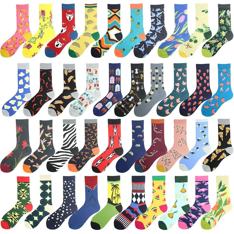 H07258d2922f14c04a77fc62cd27d5c3bc.webp WUYANG FACTORY WY-042 Custom logo Socks for Man Wholesale Mens Fashion Socks Funny Happy Comfortable Sock - Image 1