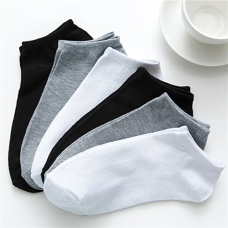 H3328b72e0f1341e88ac914828ce8e86b7.webp Wholesale Men's Sporty Business Ankle Boat Socks Breathable Gray Black White Crew Compression Invisible Logo Design for Summer - Image 1